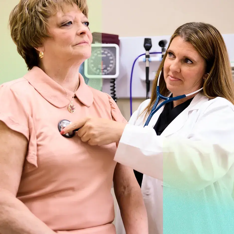 Woman receiving advanced primary care in Colorado.